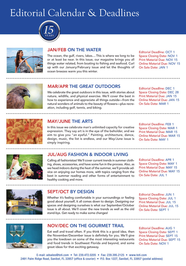 Advertising Editorial Calendar